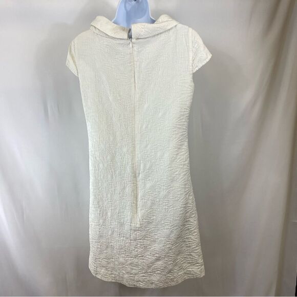 ETCETERA White Pleated Collared Dress Size 6 - Picture 3 of 8